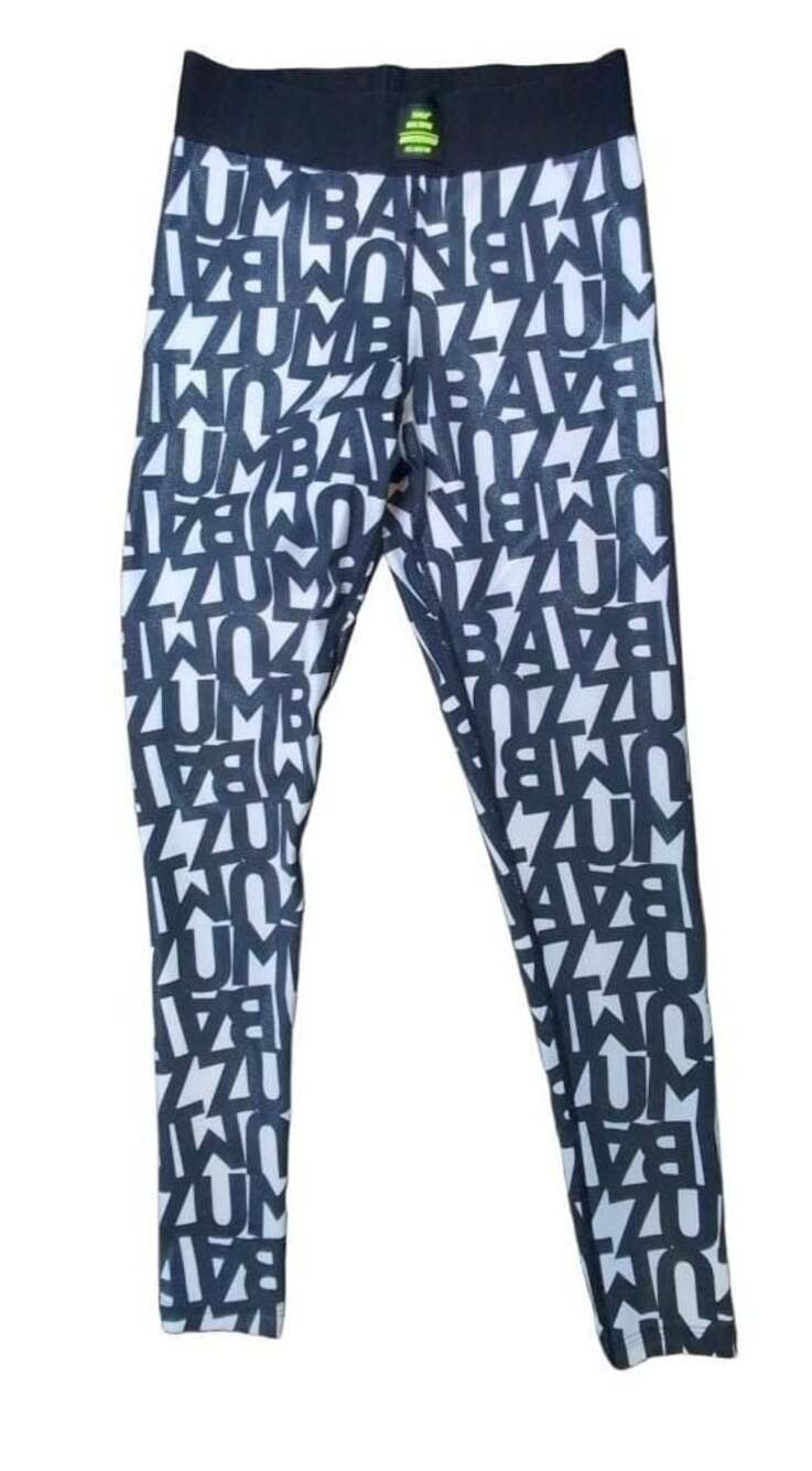 Zumba Wear Printed Ankle Leggings Black and White Size S